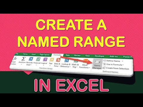 creating a named range in excel for mac